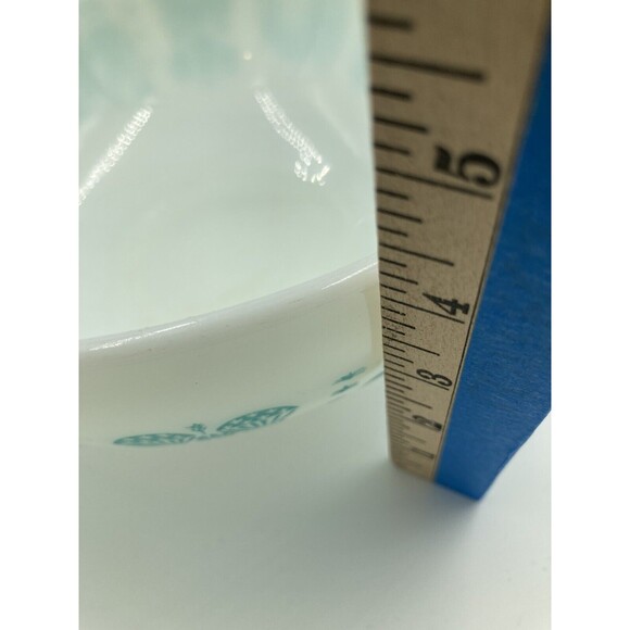 Pyrex 2.5QT Cinderella Mixing Bowl 443 Turquoise White REVERSE Amish Butterprint - Picture 10 of 10